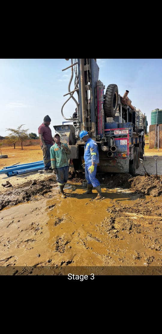 Drilling rig in operation